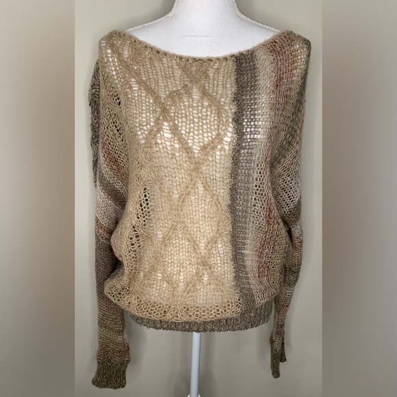 Free People Sweaters - Free People Womens Boho Open Weave Knit Sweater Dolman Size Medium